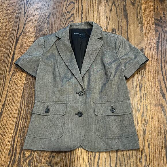 Banana Republic Women's Gray Short Sleeve Blazer Suit Coat - 2 - Picture 11 of 13